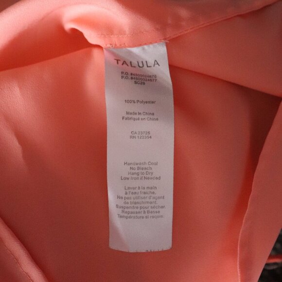 Talula Aritzia Women's Sz S Orange Pleated Sleeveless Flowy Tank Top Blouse Top - Picture 10 of 10